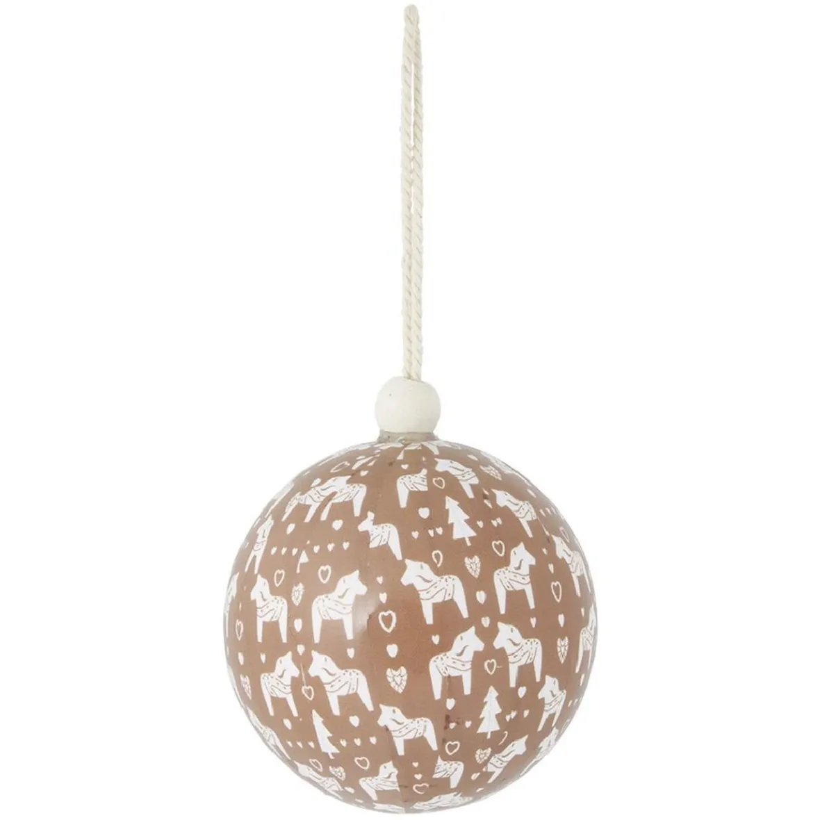 Boule de Noël village et cheval beige et blanc Ø8cm - 3 modèles-Gifi Clearance