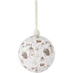Boule de Noël village et cheval beige et blanc Ø8cm - 3 modèles-Gifi Clearance