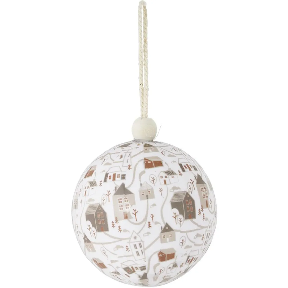 Boule de Noël village et cheval beige et blanc Ø8cm - 3 modèles-Gifi Clearance