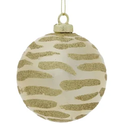 Boule de Noël zébré pailleté et brillant doré-Gifi Clearance