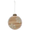 Boule en verre effet bois naturel motif flocon-Gifi Clearance