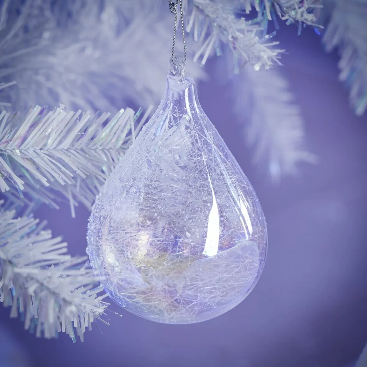 Boule en verre intérieur filament à reflet irisé-Gifi Clearance