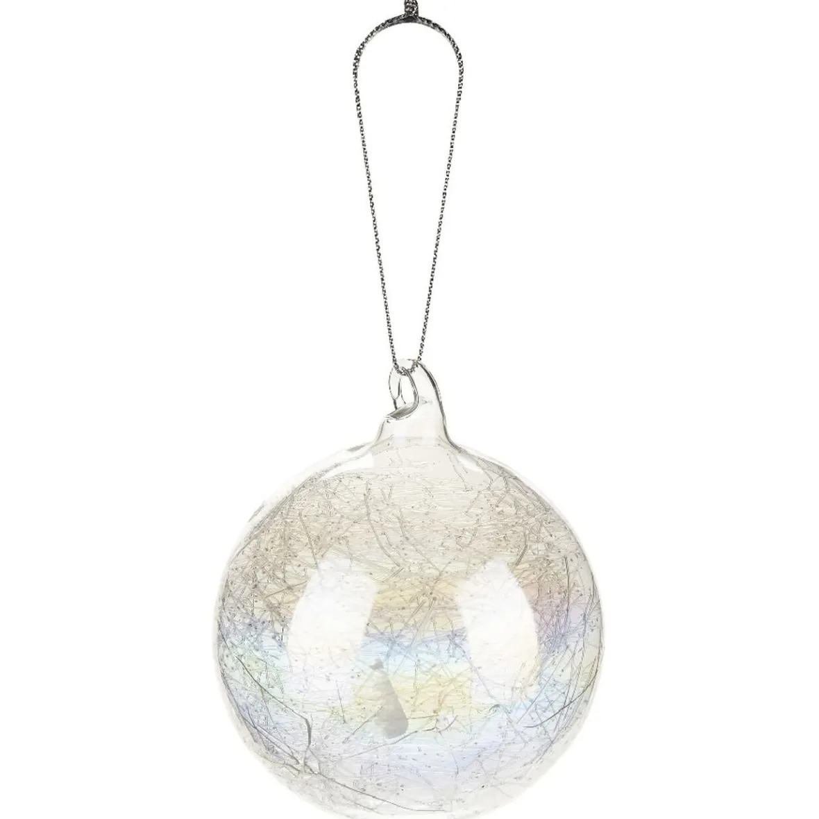 Boule en verre intérieur filament à reflet irisé-Gifi Clearance