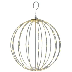 Boule lumineuse extérieur Noël métal ajouré 128 LED blanc chaud Ø30cm-Gifi Outlet