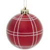 Boule Noël quadrillage blanc ou rouge Ø8cm - vert/blanc/rouge-Gifi Discount