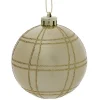 Boule Noël quadrillage Ø8cm - argenté/blanc/doré-Gifi Clearance