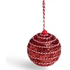 Boule Noël ruban torsadé Ø8cm rouge et blanc - 2 modèles-Gifi Sale