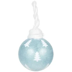 Boule paillettée en verre avec attache en laine-Gifi Outlet