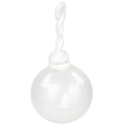 Boule paillettée en verre avec attache en laine-Gifi Outlet