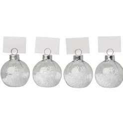 Boule porte-nom avec billes blanches x4-Gifi Clearance