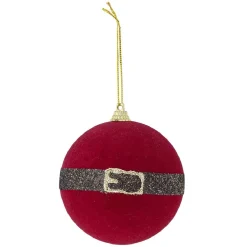 Boule Père Noël ceinture rouge et noir brillant Ø8cm-Gifi Discount