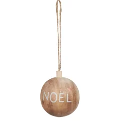 Boule sapin Noël nature en bois-Gifi Online