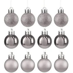 Boules de Noël argentées Ø4-5-6 cm x20-Gifi Discount