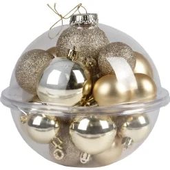 Boules de Noël dorées Ø4-5-6 cm x20-Gifi Outlet