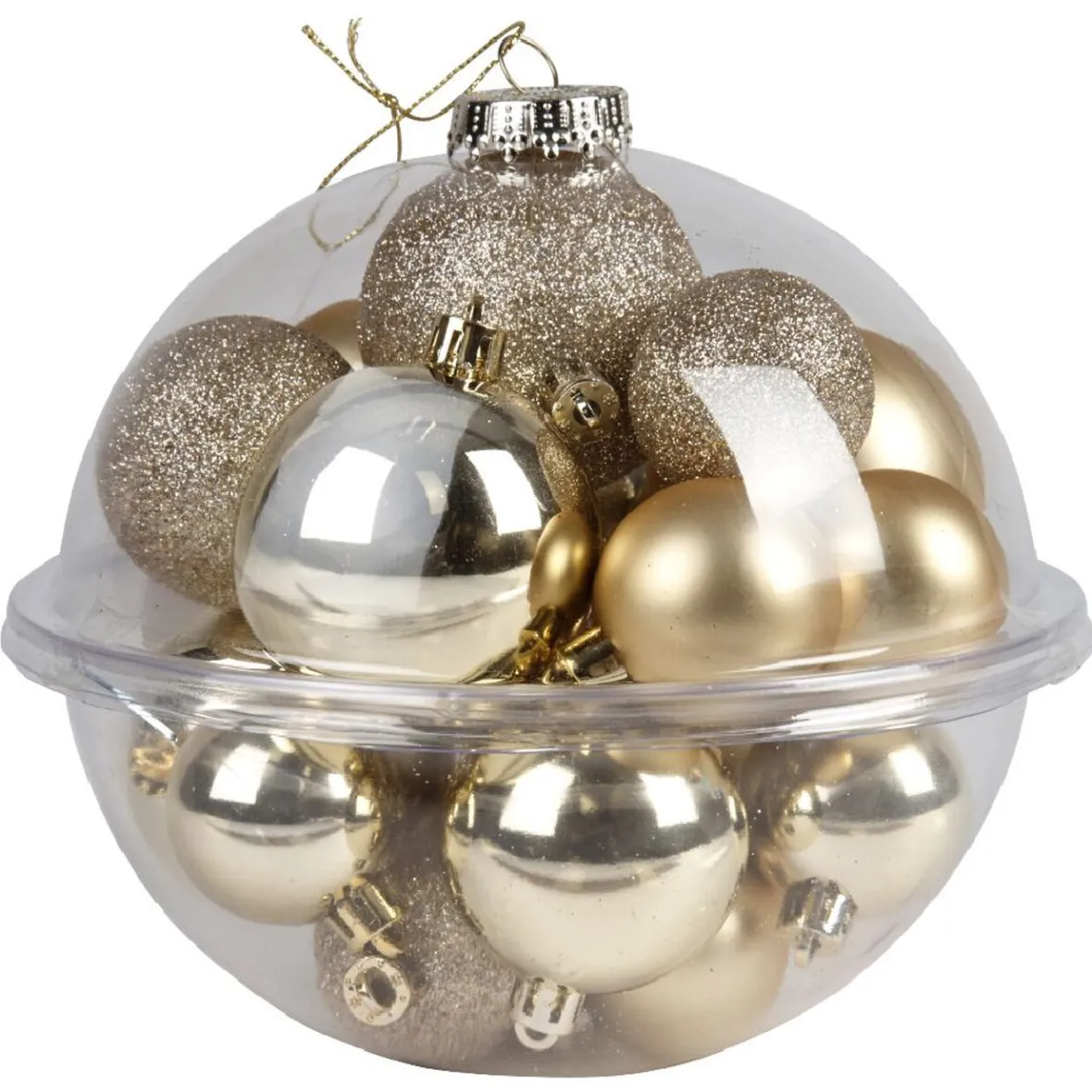 Boules de Noël dorées Ø4-5-6 cm x20-Gifi Outlet