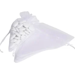 Bourse cornet à dragées blanc x4-Gifi New