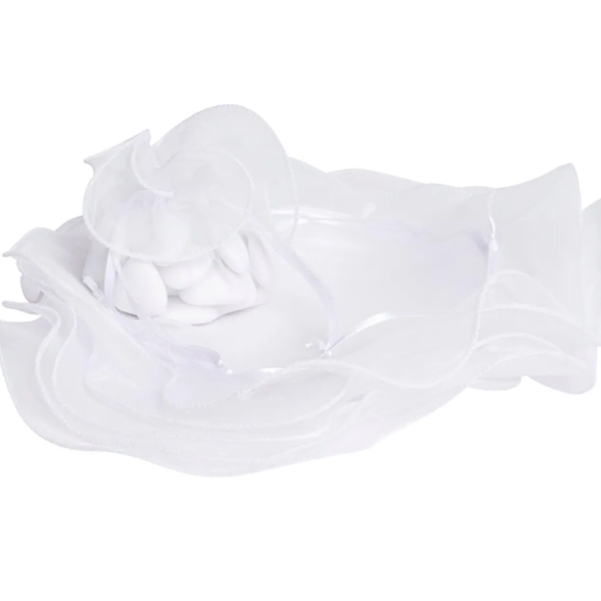 Bourse rond à dragées blanc x6-Gifi Discount