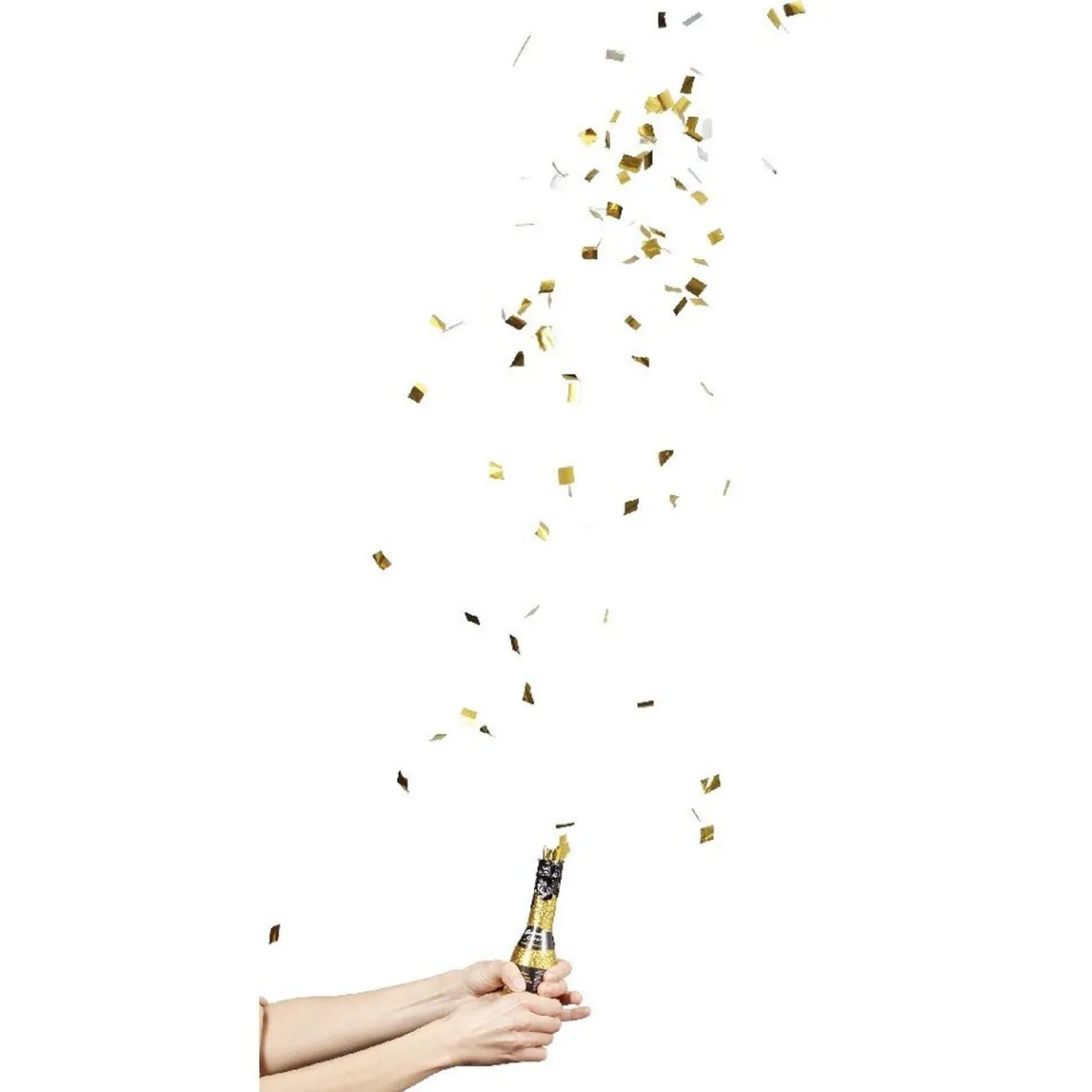 Bouteille à confettis doré forme bouteille H. 16 cm-Gifi Clearance