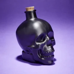 Bouteille poison décoration Halloween crâne en verre noir 10x8,5xH14cm-Gifi Best