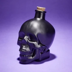 Bouteille poison décoration Halloween crâne en verre noir 10x8,5xH14cm-Gifi Best