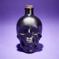 Bouteille poison décoration Halloween crâne en verre noir 10x8,5xH14cm-Gifi Best