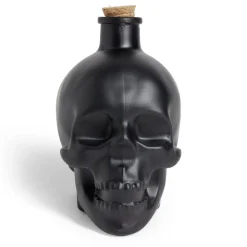 Bouteille poison décoration Halloween crâne en verre noir 10x8,5xH14cm-Gifi Best