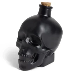 Bouteille poison décoration Halloween crâne en verre noir 10x8,5xH14cm-Gifi Best