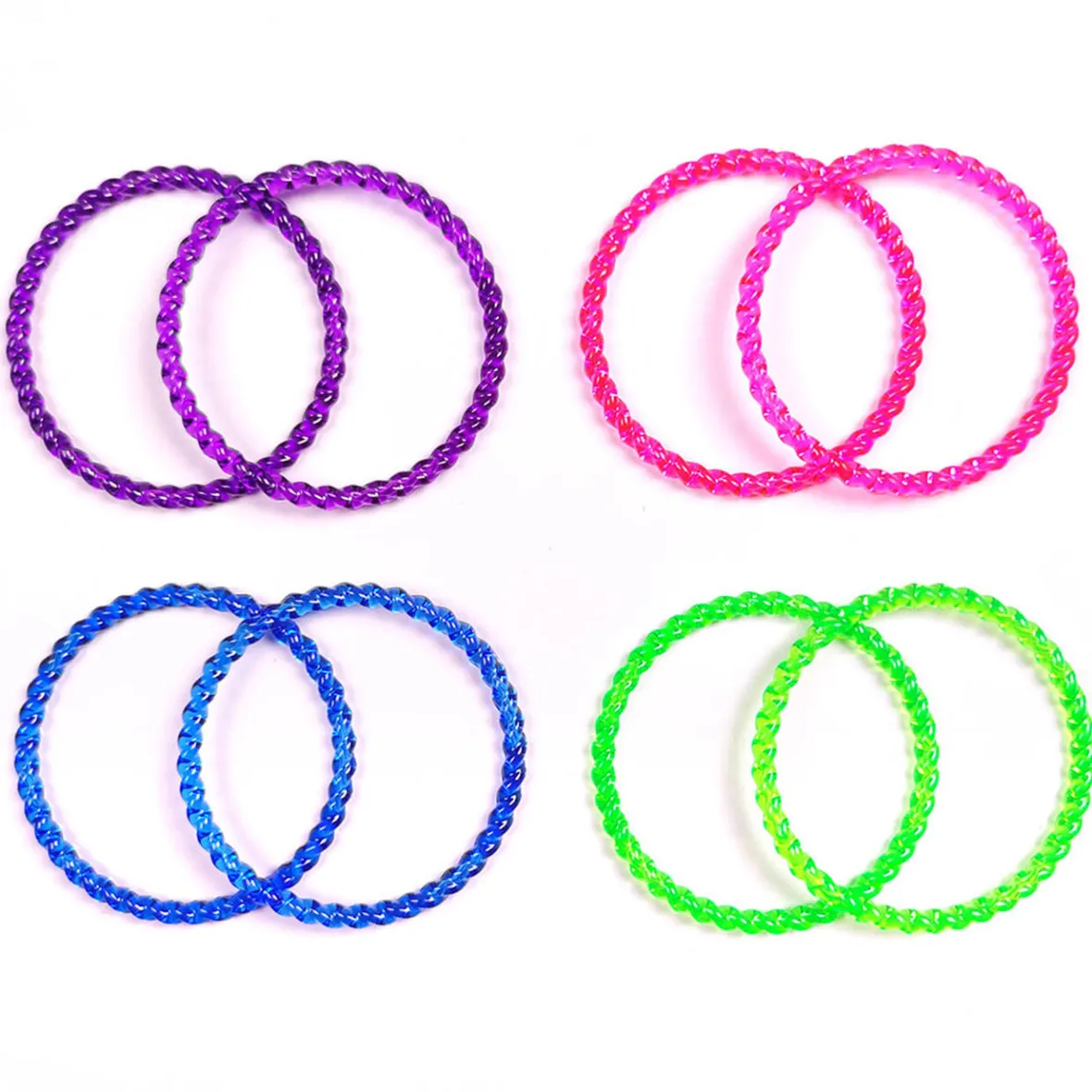 Bracelet violet rose vert bleu x8-Gifi Online