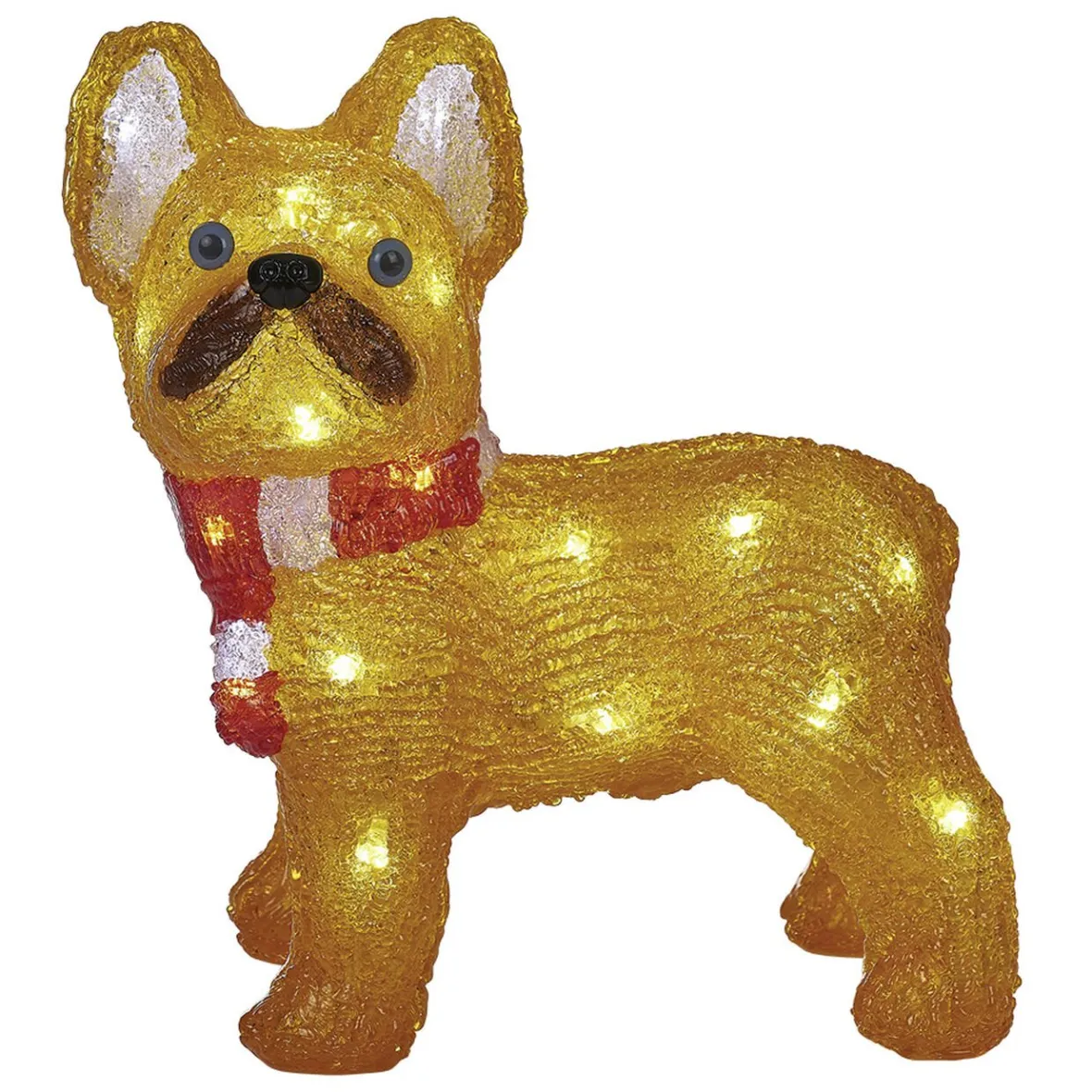 Bulldog de Noël lumineux 30 LED blanc froid H30cm-Gifi Hot