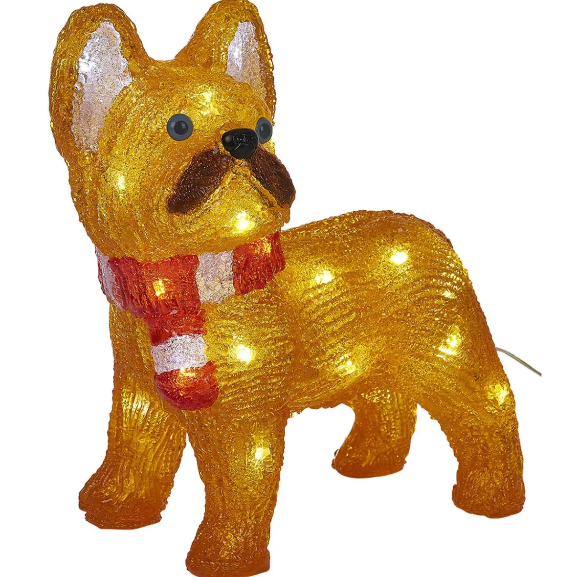 Bulldog de Noël lumineux 30 LED blanc froid H30cm-Gifi Hot