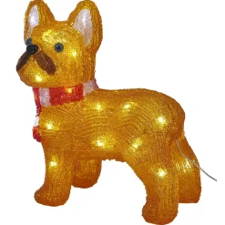 Bulldog de Noël lumineux 30 LED blanc froid H30cm-Gifi Hot