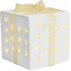 Cadeau lumineux déco Noël 1LED céramique blanc H10cm-Gifi