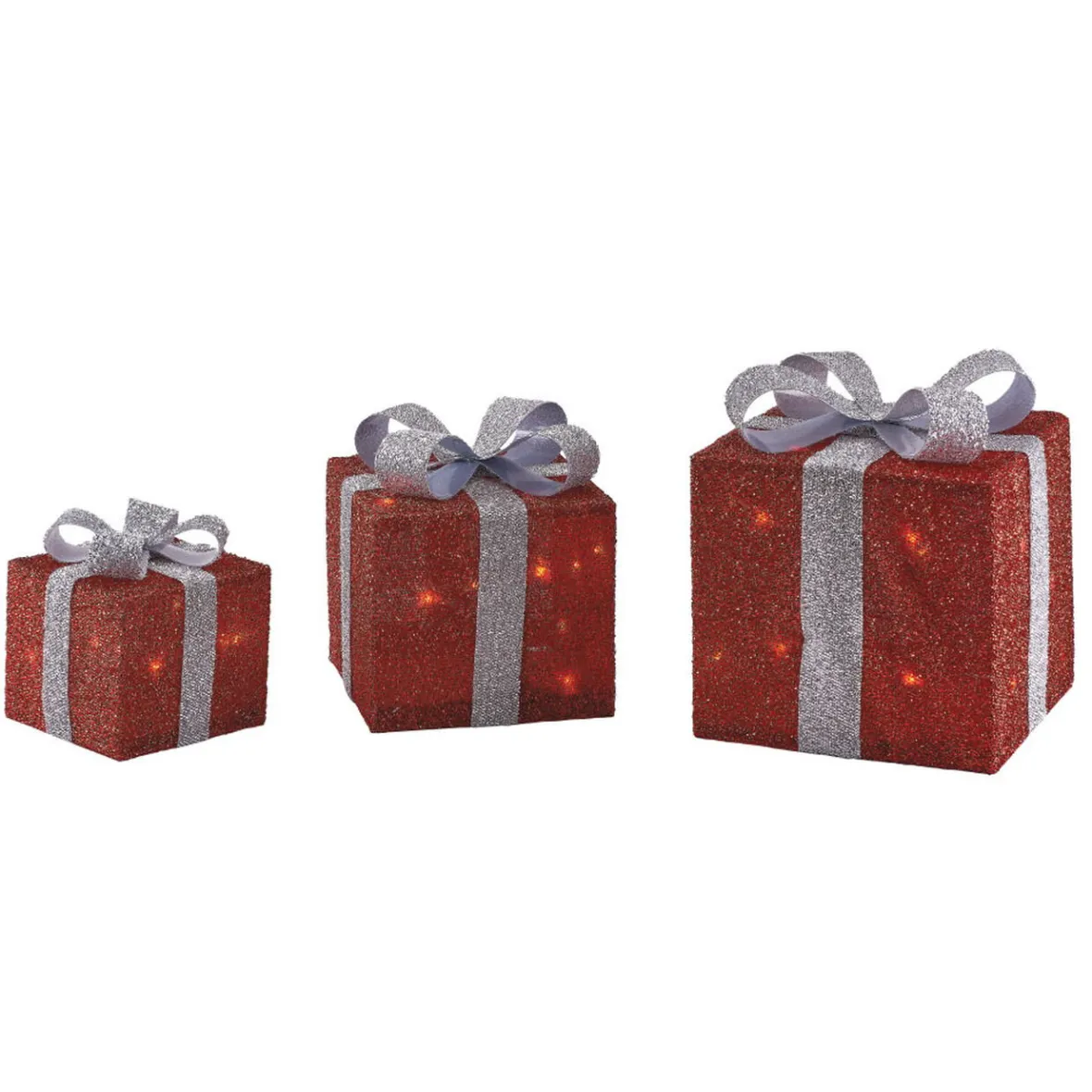 Cadeau lumineux rouge solaire 40 LED intérieur extérieur x3-Gifi New