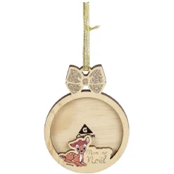 Cadre à suspendre Mon 1er Noël Disney Bambi bois Ø8cm-Gifi Hot