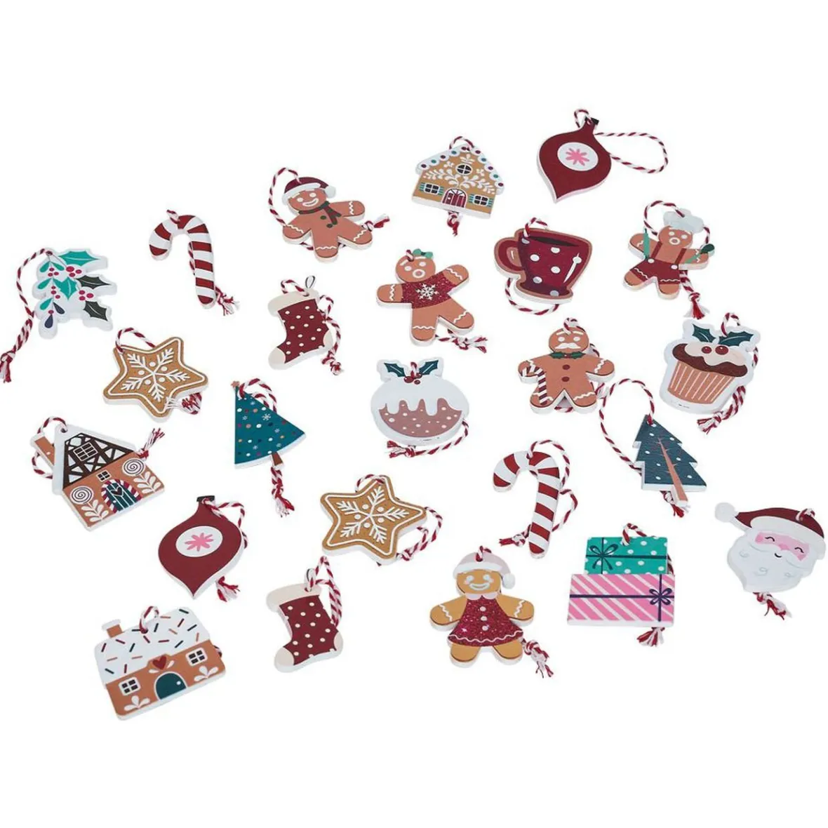 Calendrier de l'avent 24 suspensions bois-Gifi Discount