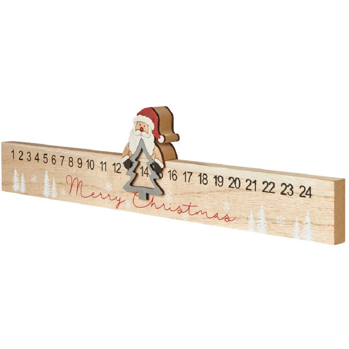Calendrier de l’Avent Réglette en bois déco Père Noël-Gifi Hot