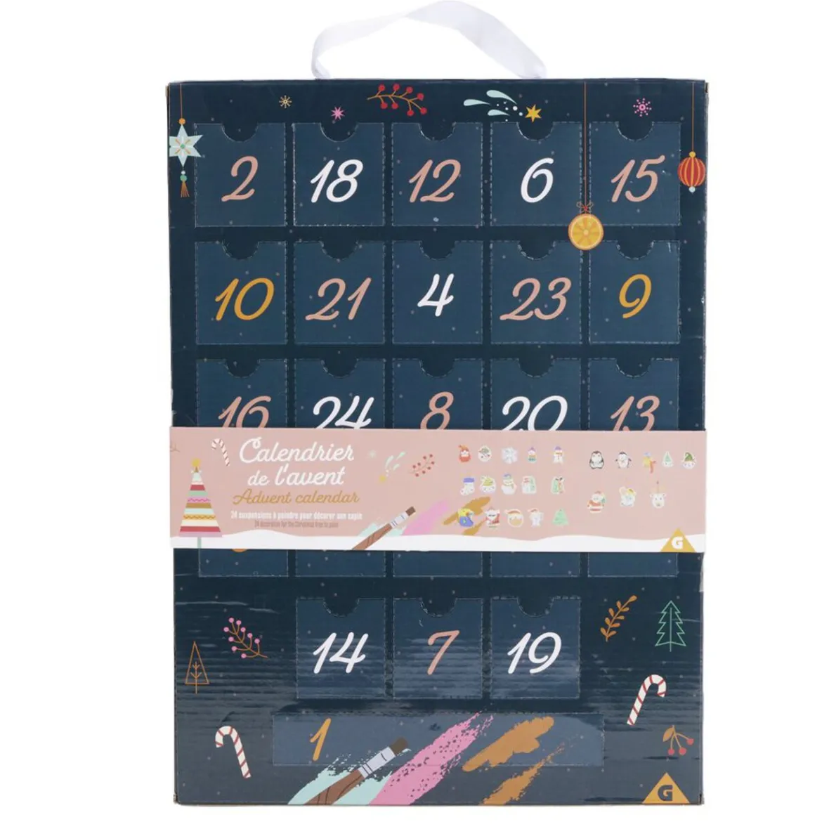 Calendrier de l'avent suspension à peindre-Gifi Hot