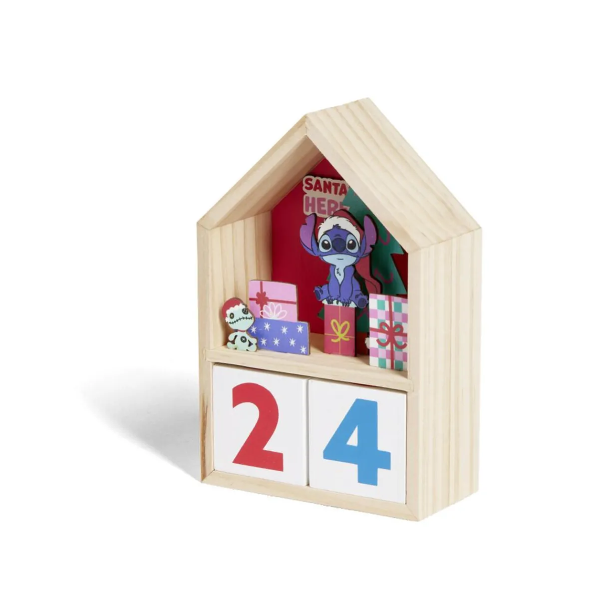Calendrier Disney Stitch en bois H17cm-Gifi Outlet