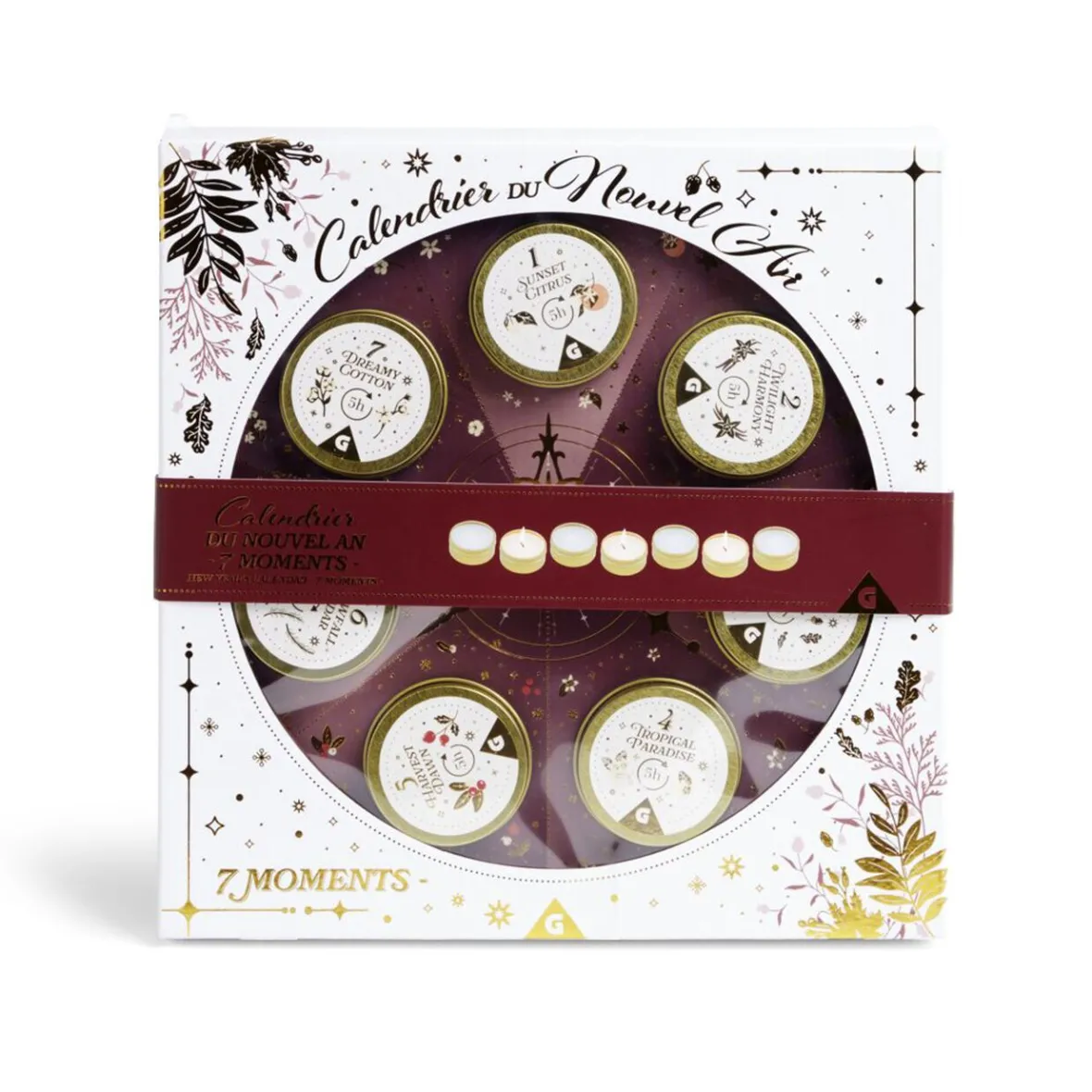 Calendrier du nouvel an thème bougies 7 cases-Gifi Sale