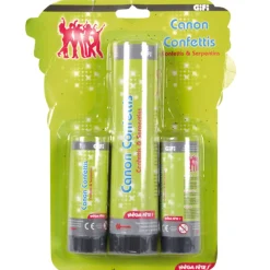 Canons à confettis et serpentins x3-Gifi Online