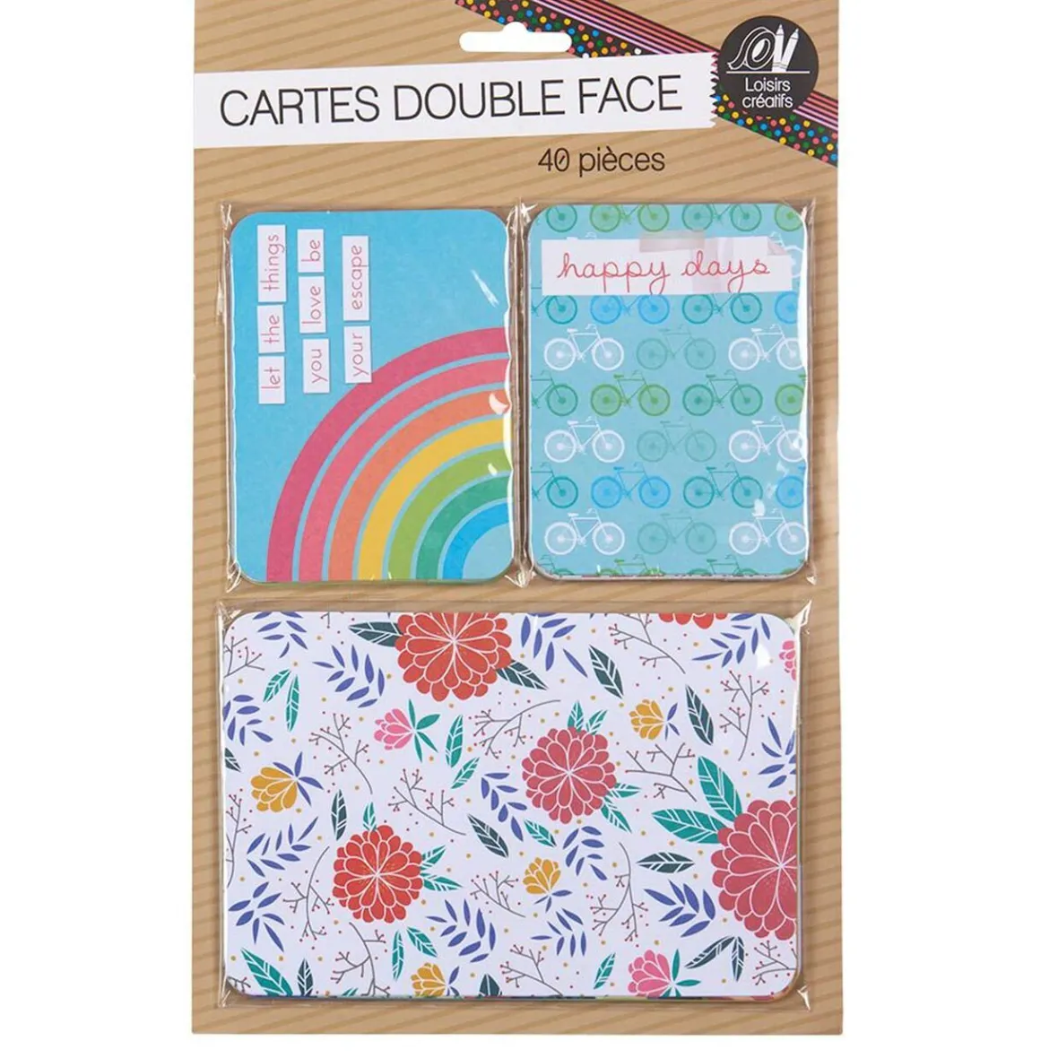 Carte imprimée double face multicolore x40-Gifi Best