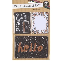 Carte imprimée double face noir doré x40-Gifi