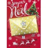 Carte Joyeux Noël porte billet motif traineau sapin rouge et doré-Gifi New