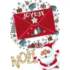 Carte Joyeux Noël porte billet motif cadeaux Père Noël rouge et blanc-Gifi
