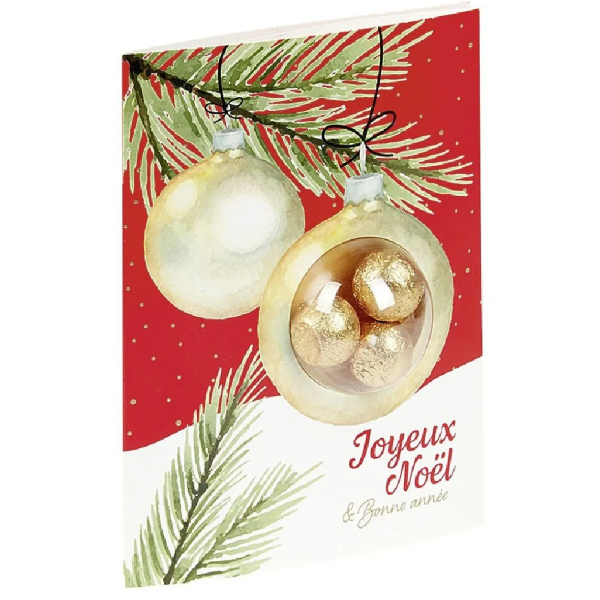 Carte voeux de Noël + chocolat 15g-Gifi New