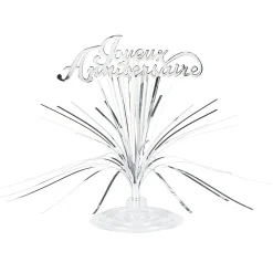 Centre de table "Joyeux anniversaire" argenté-Gifi Outlet