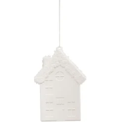 Chalet déco à suspendre Noël blanc H.10 cm x5-Gifi Sale