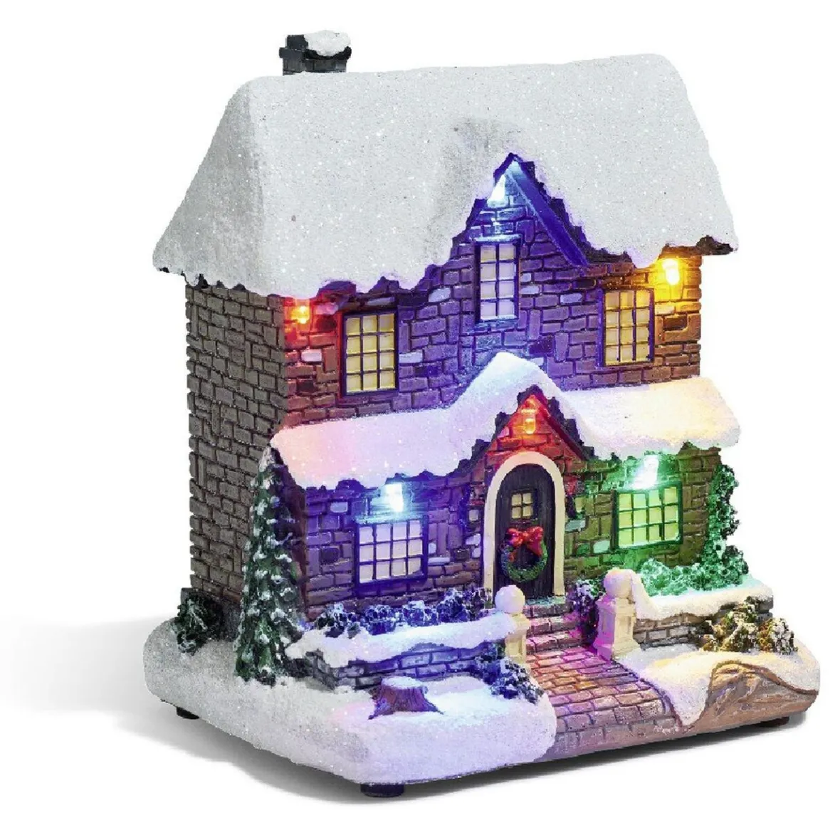 Chalet de Noël lumineux 6 LED en résine-Gifi Best