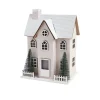 Chalet de Noël lumineux H20,5cm - 2 coloris rouge ou blanc-Gifi Discount
