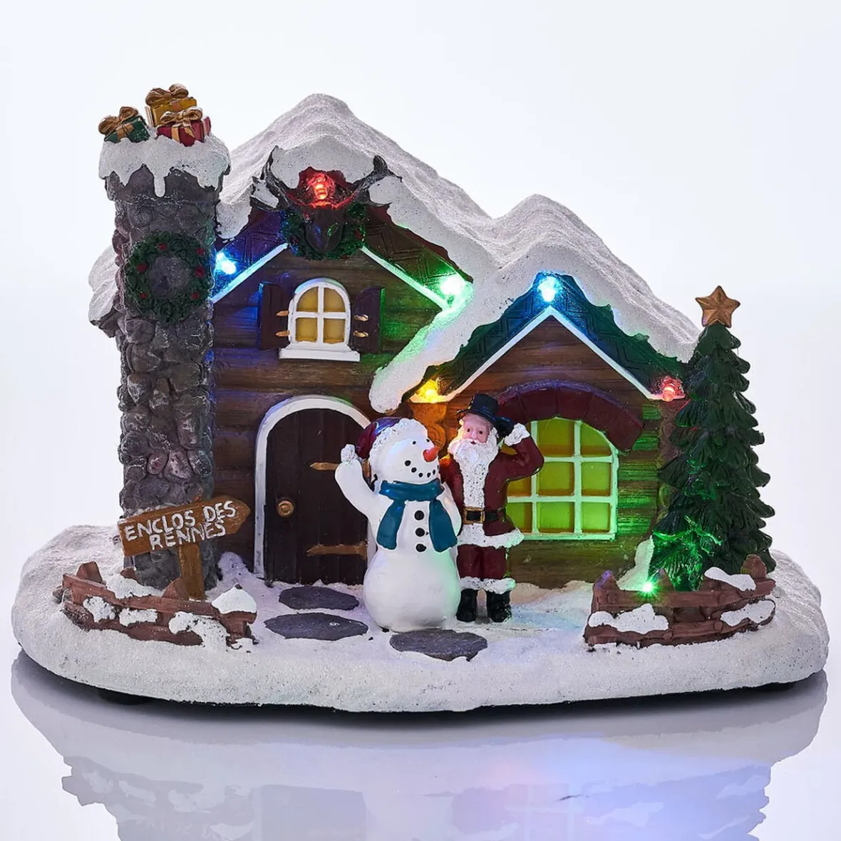 Chalet lumineux enclos des rennes 7 LED-Gifi Outlet